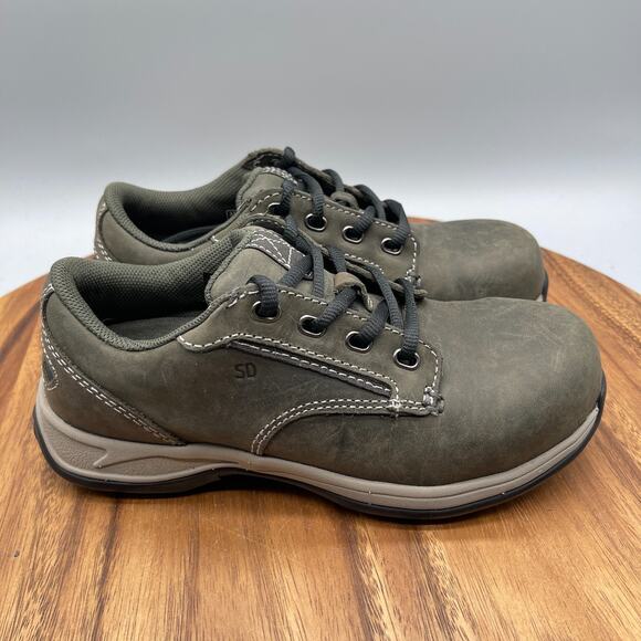 Red Wing Shoes Women Size 5 B Green Leather SD Safety Toe Work 2307 Sneakers - Picture 1 of 8